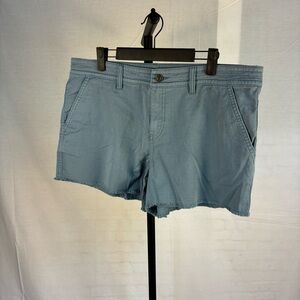 Prana Sancho Raw Hem Organic Cotton Shorts in High Tide Blue 14